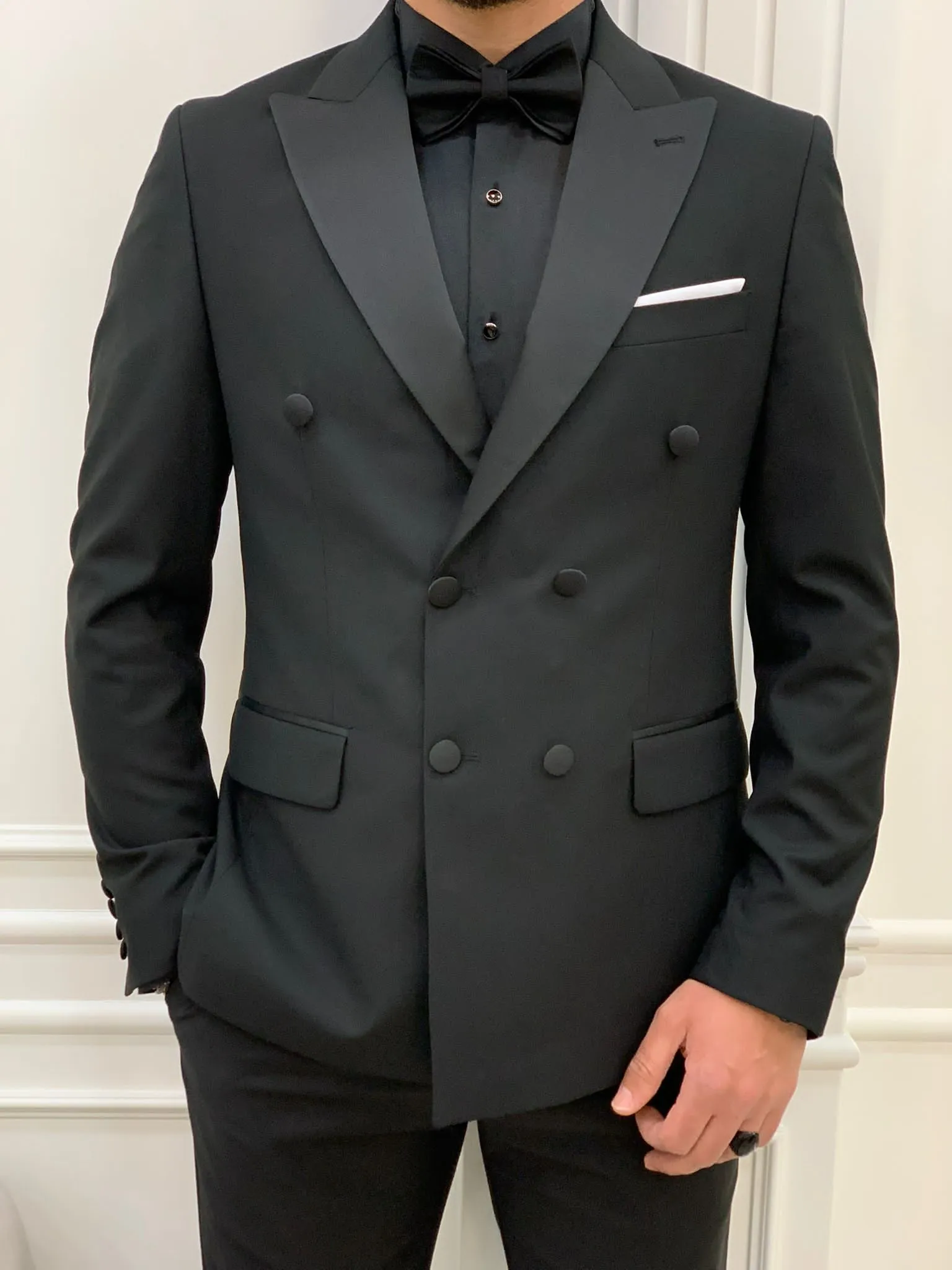 HolloMen Double Breasted Black Tuxedo