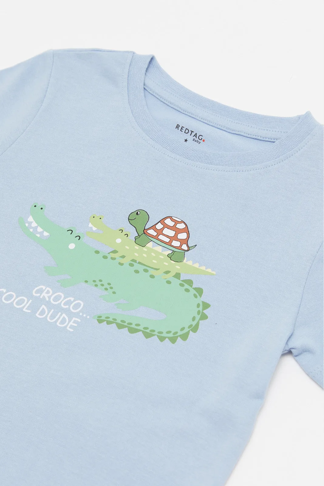 Infant Boys Blue Croc Print Pyjama Set (2 Piece)