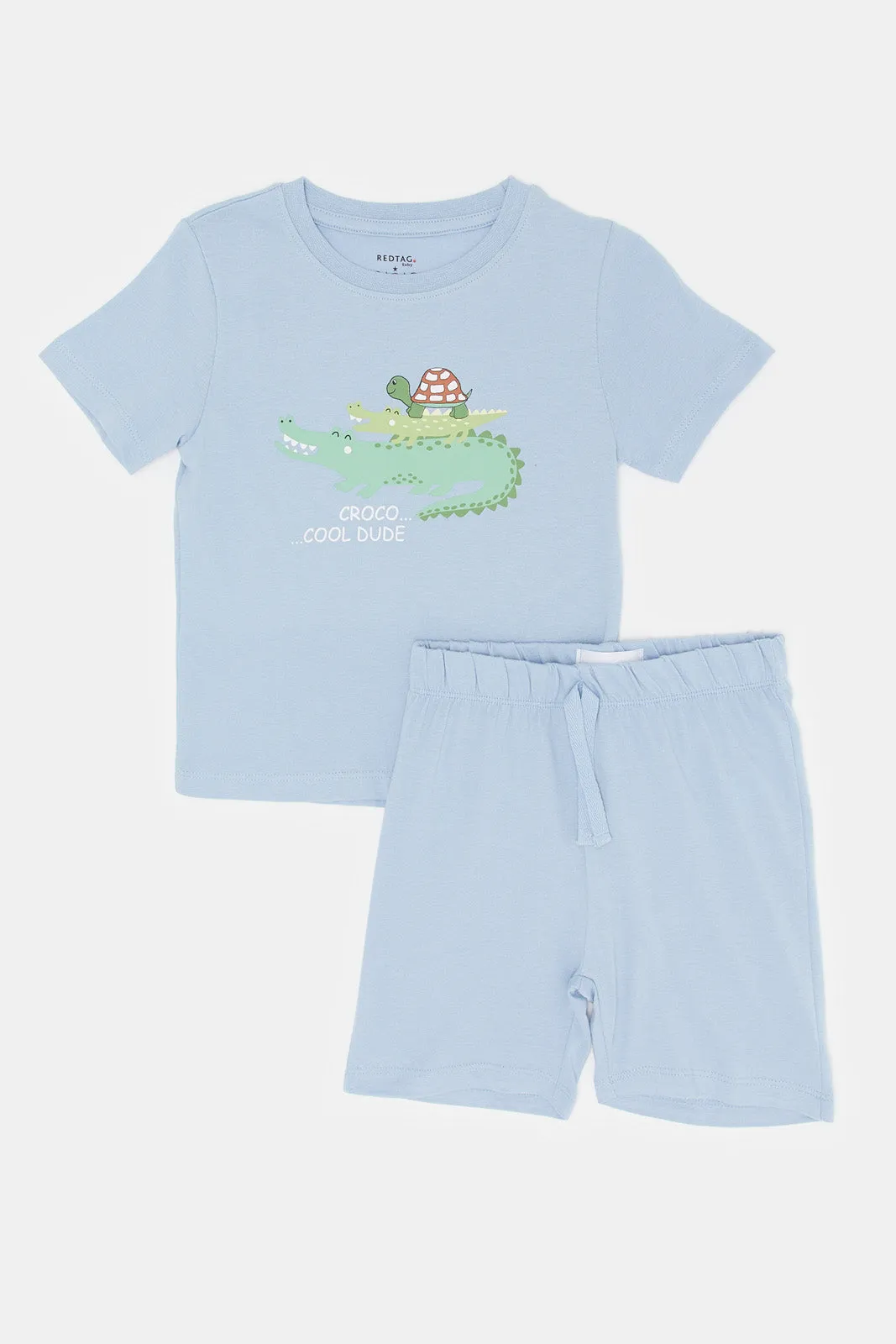 Infant Boys Blue Croc Print Pyjama Set (2 Piece)