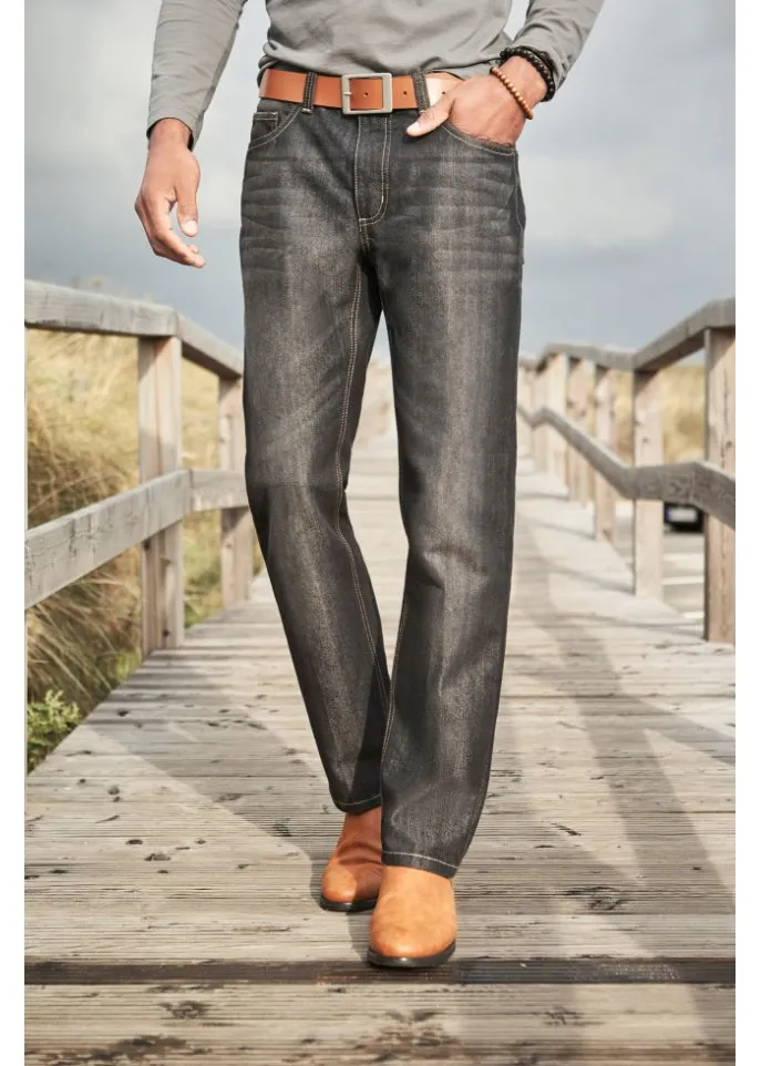 John Baner Jeanswear Regular Fit Straight Jeans, Black