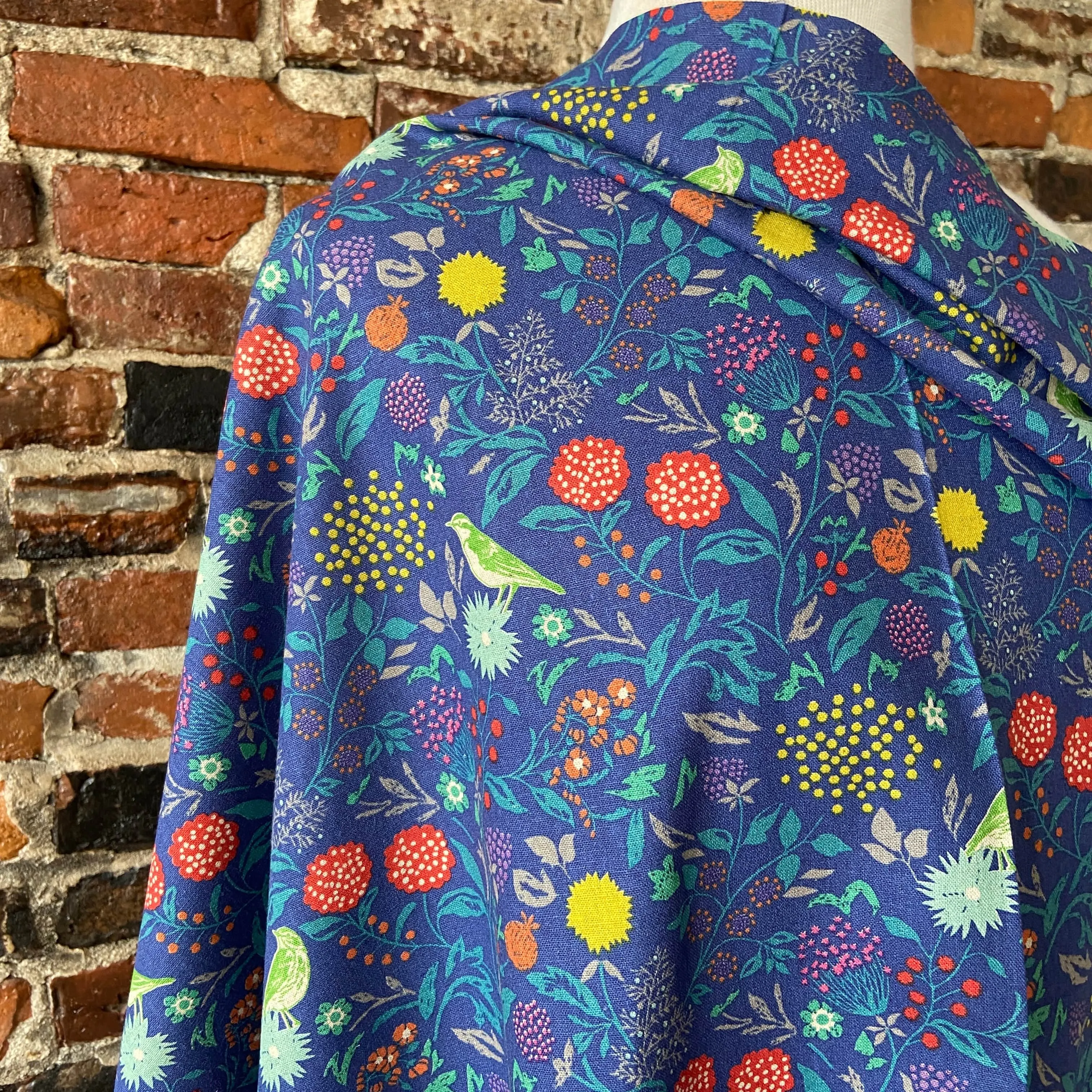 Kokka Echino Lightweight Canvas in Multi and Blue