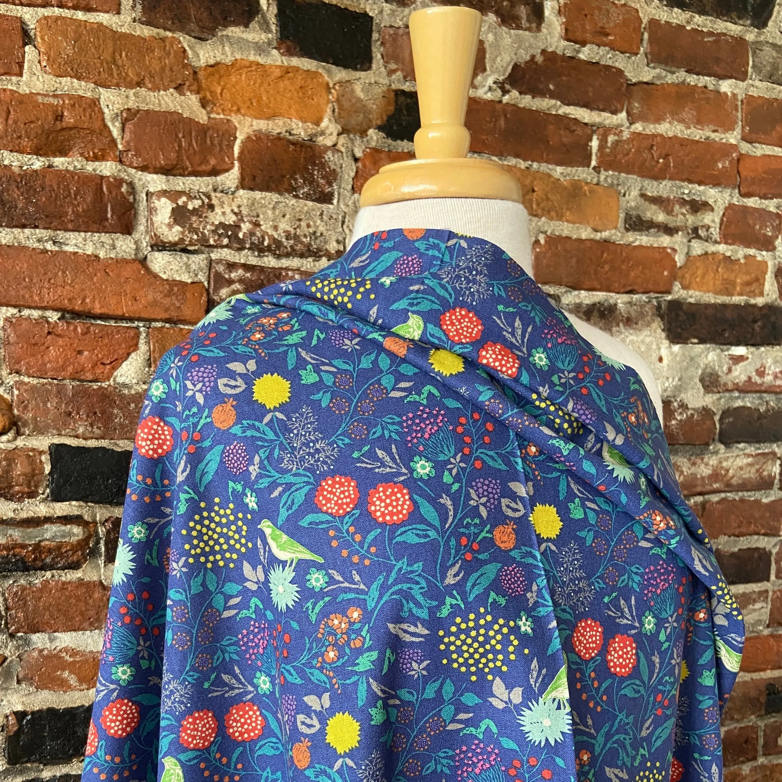 Kokka Echino Lightweight Canvas in Multi and Blue
