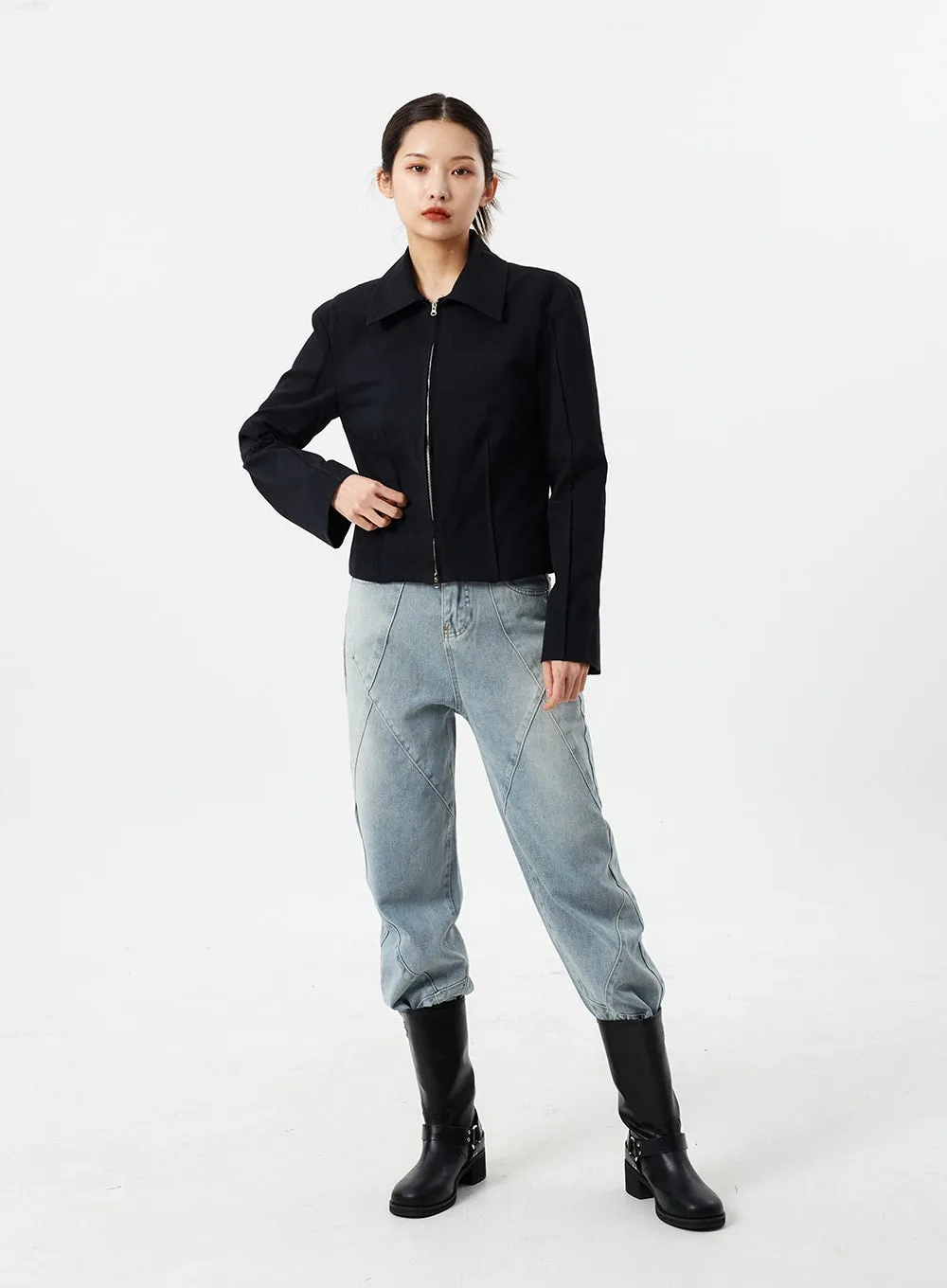 Light Wash Straight Leg Jeans CM307