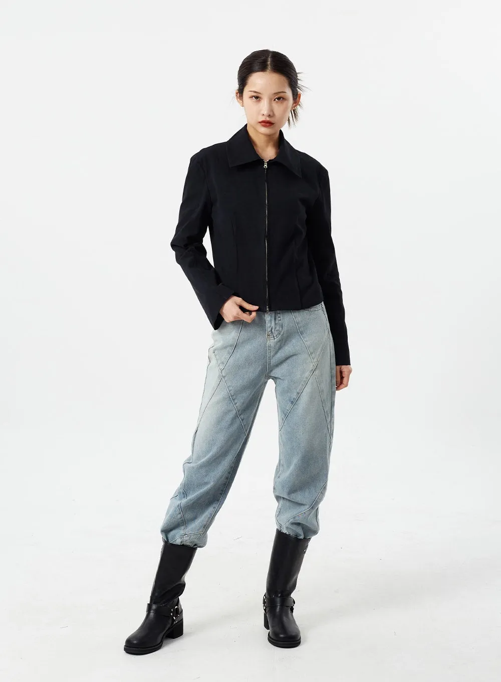 Light Wash Straight Leg Jeans CM307