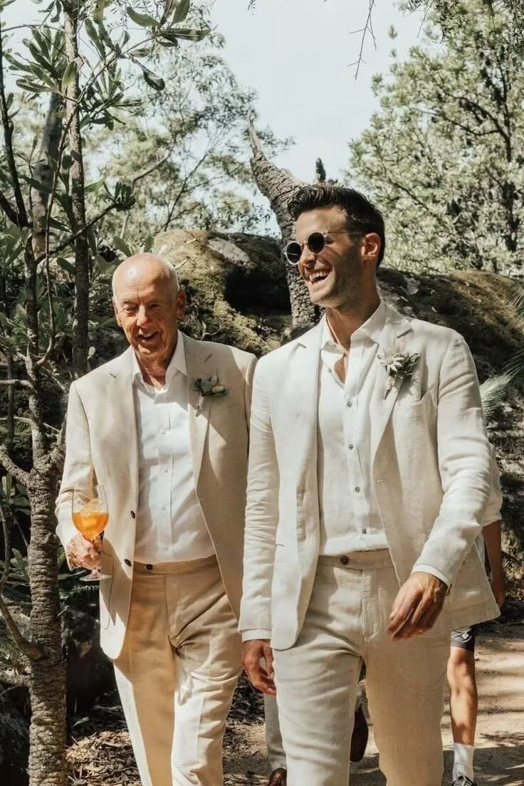 Linen Suit Coat Men One Button Sport Coat and Blazer Jackets Slim Fit Beach Wedding Suit for Men Fashion
