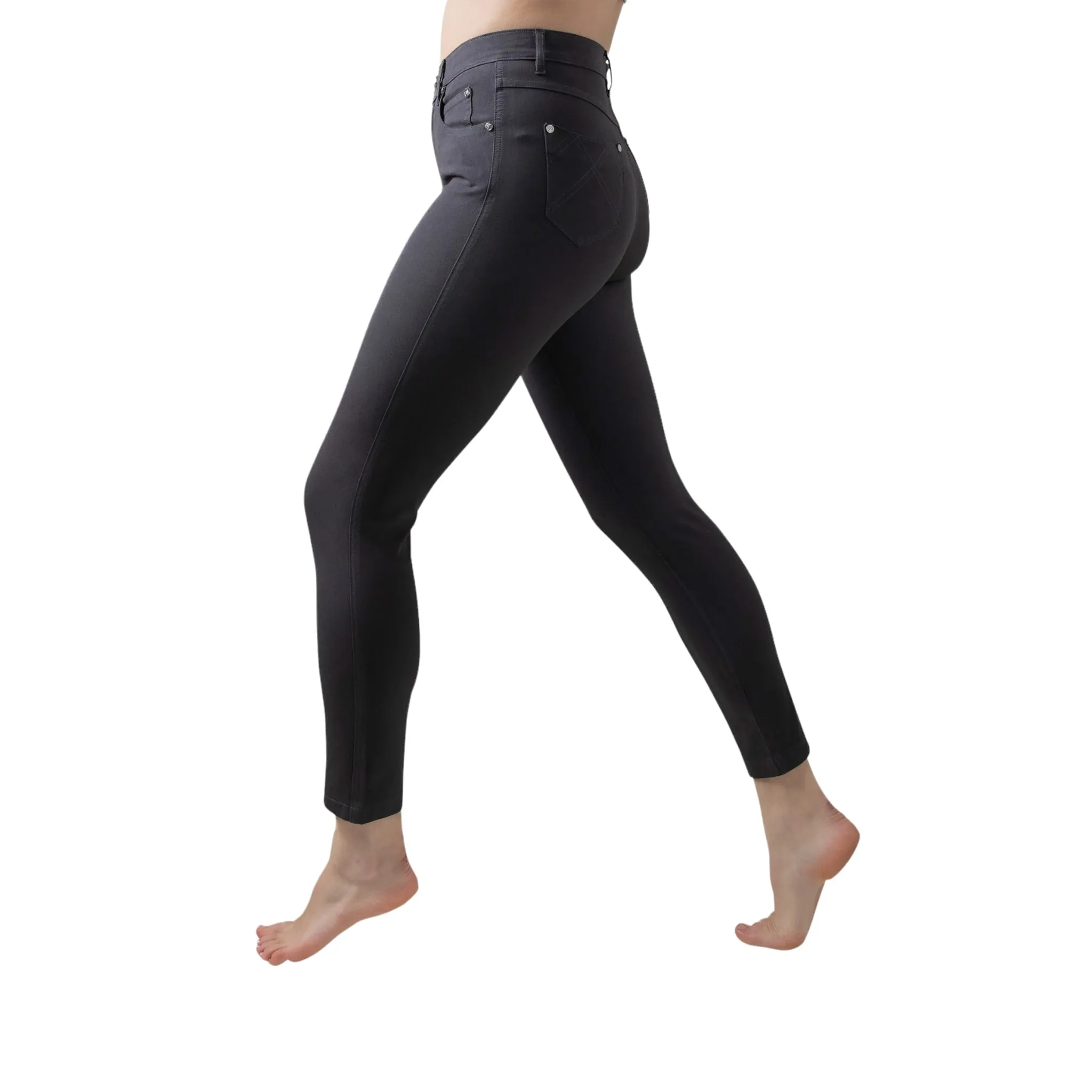 Marble High Waist 7/8th Jeans Charcoal