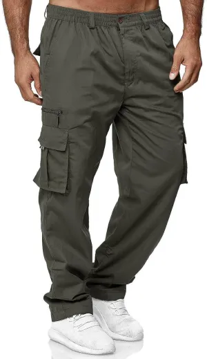Mens Sweatpants Joggers Baggy Sweatpants Cargo Straight Leg Elastic Waist Pants Casual Drawstring Sweatpants