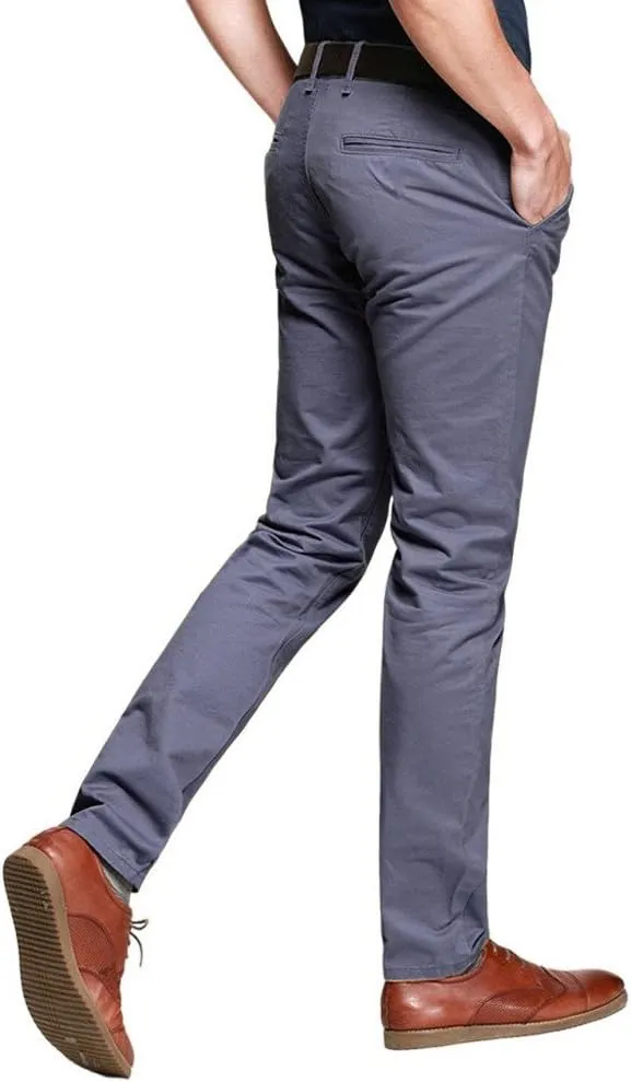 OCHENTA Mens Tapered Flat Front Casual Dress Pants, Chinos Pants Men