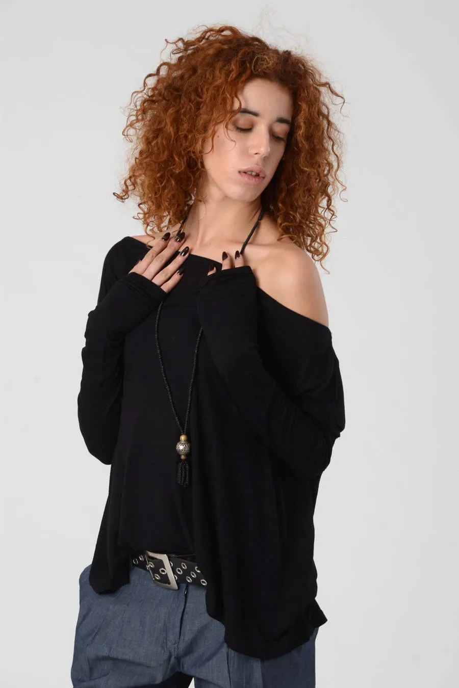 Off The Shoulder Black Top