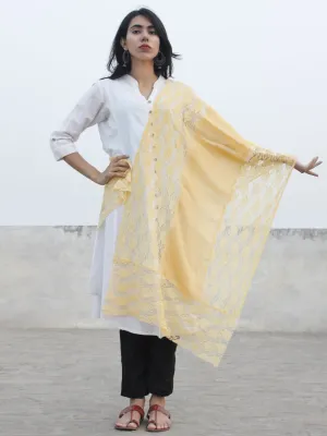 Peach Lace Work Fine Woolen Cashmere Stole - S6317175
