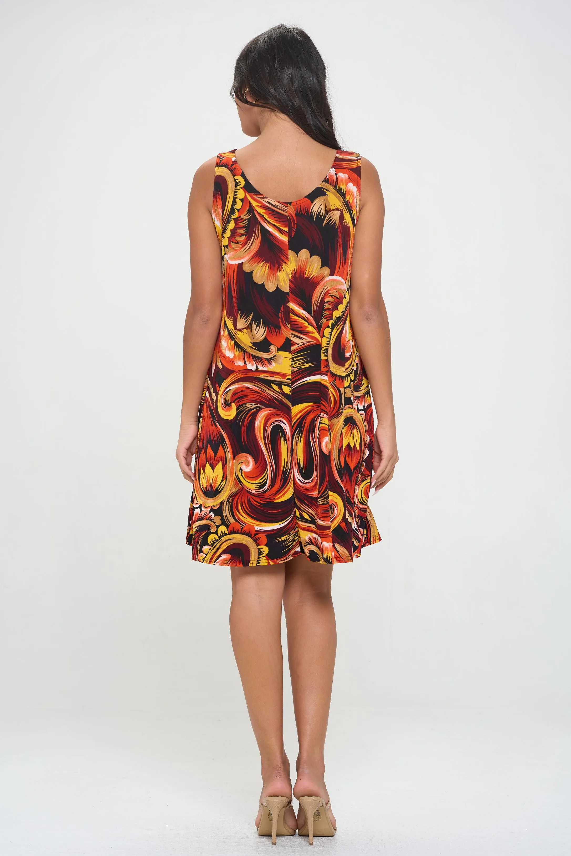 Plus Size Print Missy Tank Dress- 7003BN-TXP1-W435