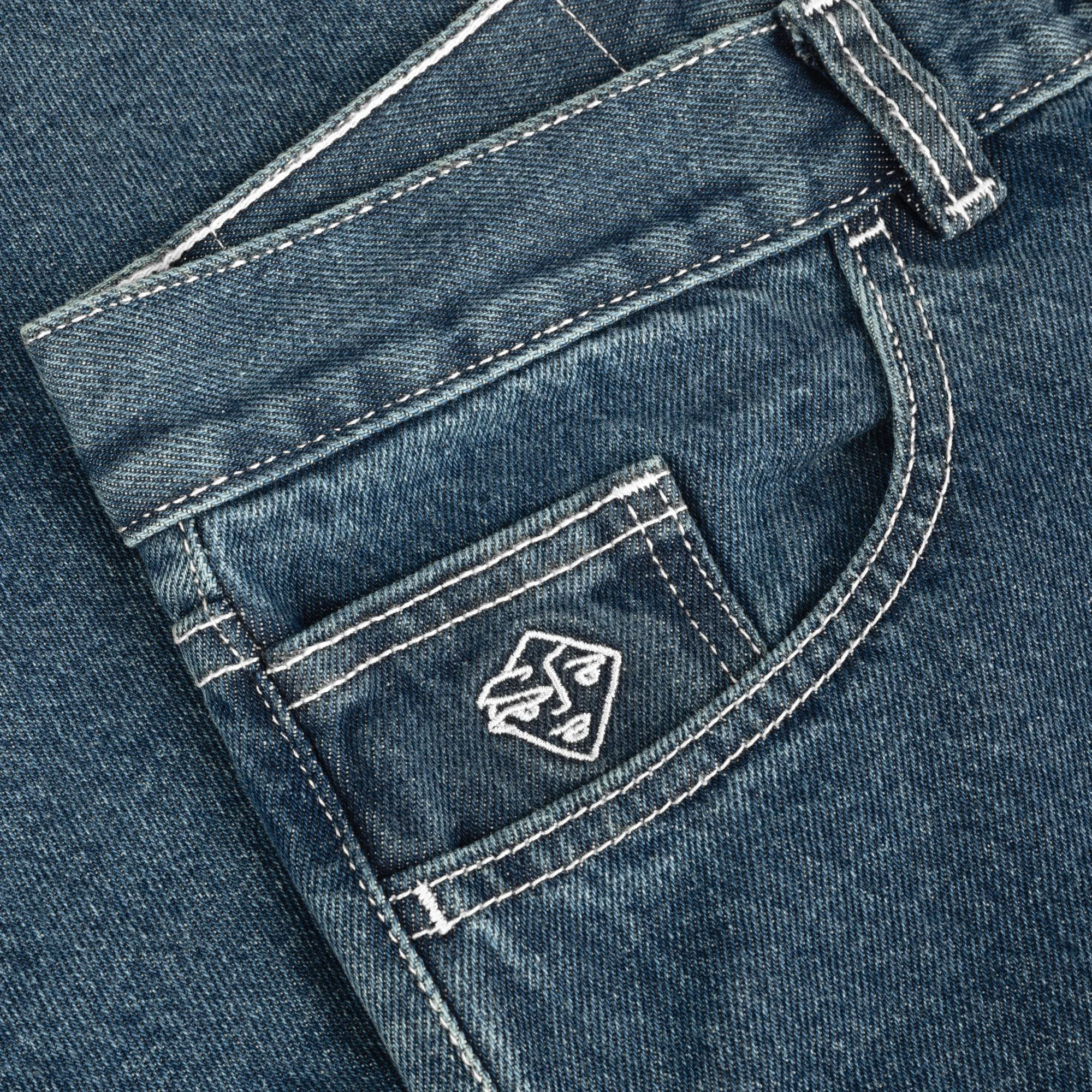 Polar 89 Mens Blue Wash Denim Pants - Stylish Casual Wear