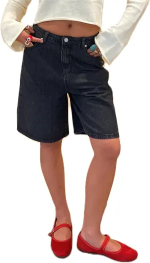Raruxxin Women Y2k Bermuda Denim Shorts Low Rise Wide Leg Knee Length Carpenter Long Jean Shorts Summer Cow Girl Baggy Jorts