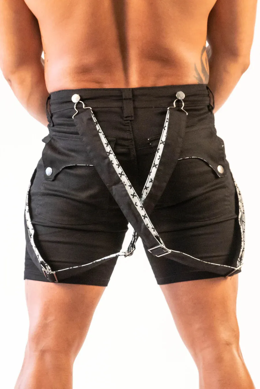 Romey Strapped Shorts (Double Black)
