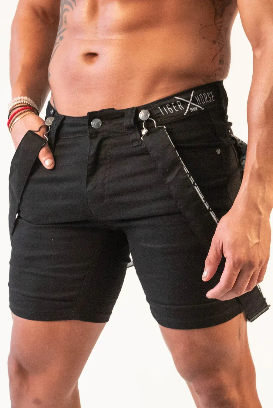 Romey Strapped Shorts (Double Black)