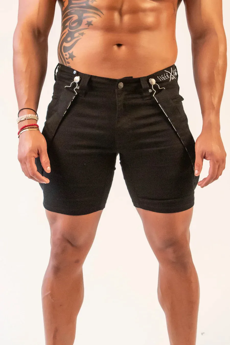 Romey Strapped Shorts (Double Black)
