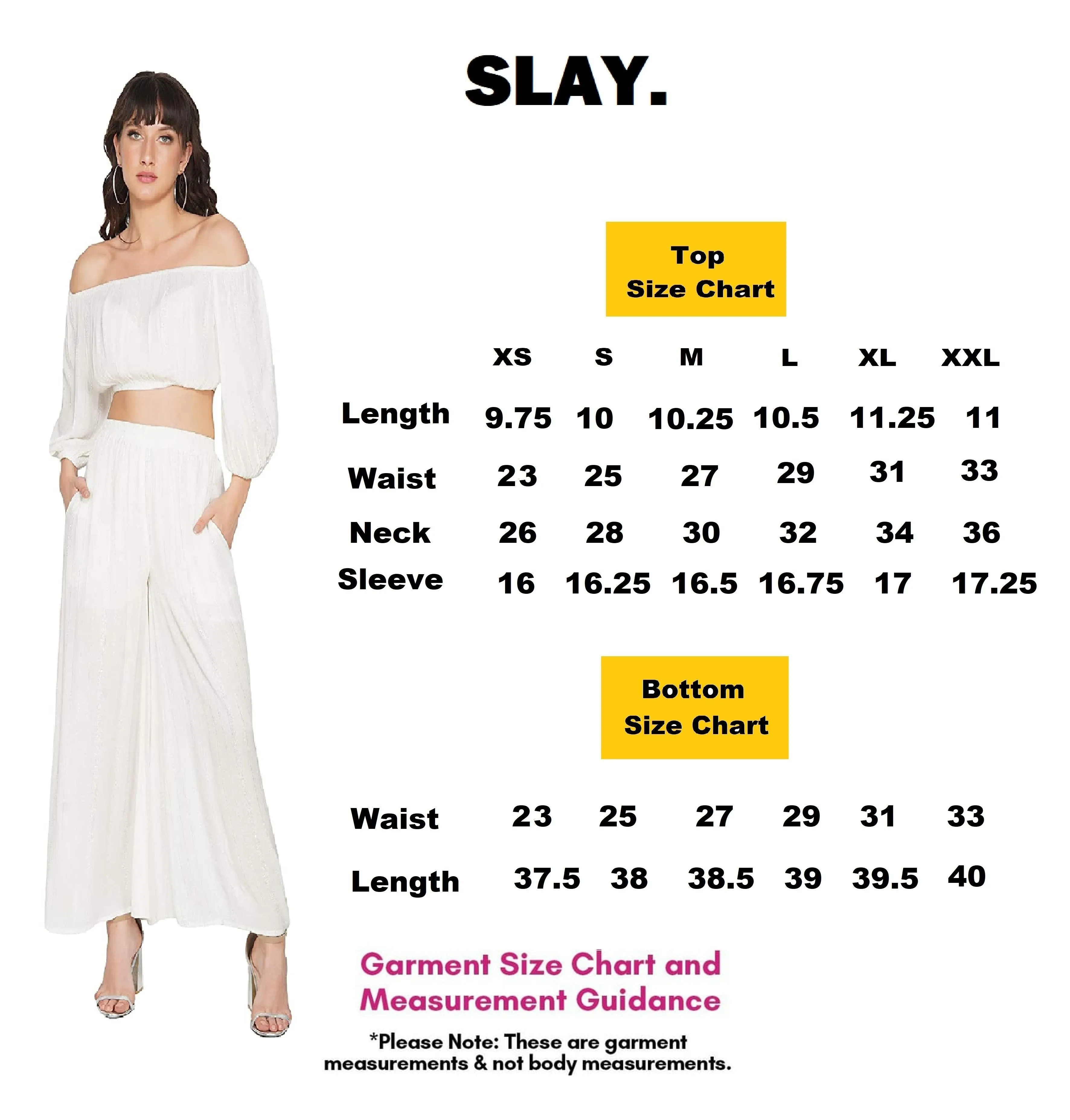 SLAY. Women's Black Lurex Off Shoulder Crop Top Palazzo Co-ord Set