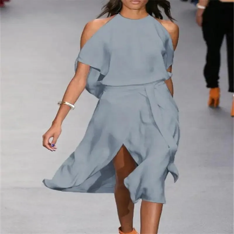 Sleeveless Split Multicolor Long Dress