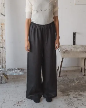 Stoa Pants - Sheer Linen - Black