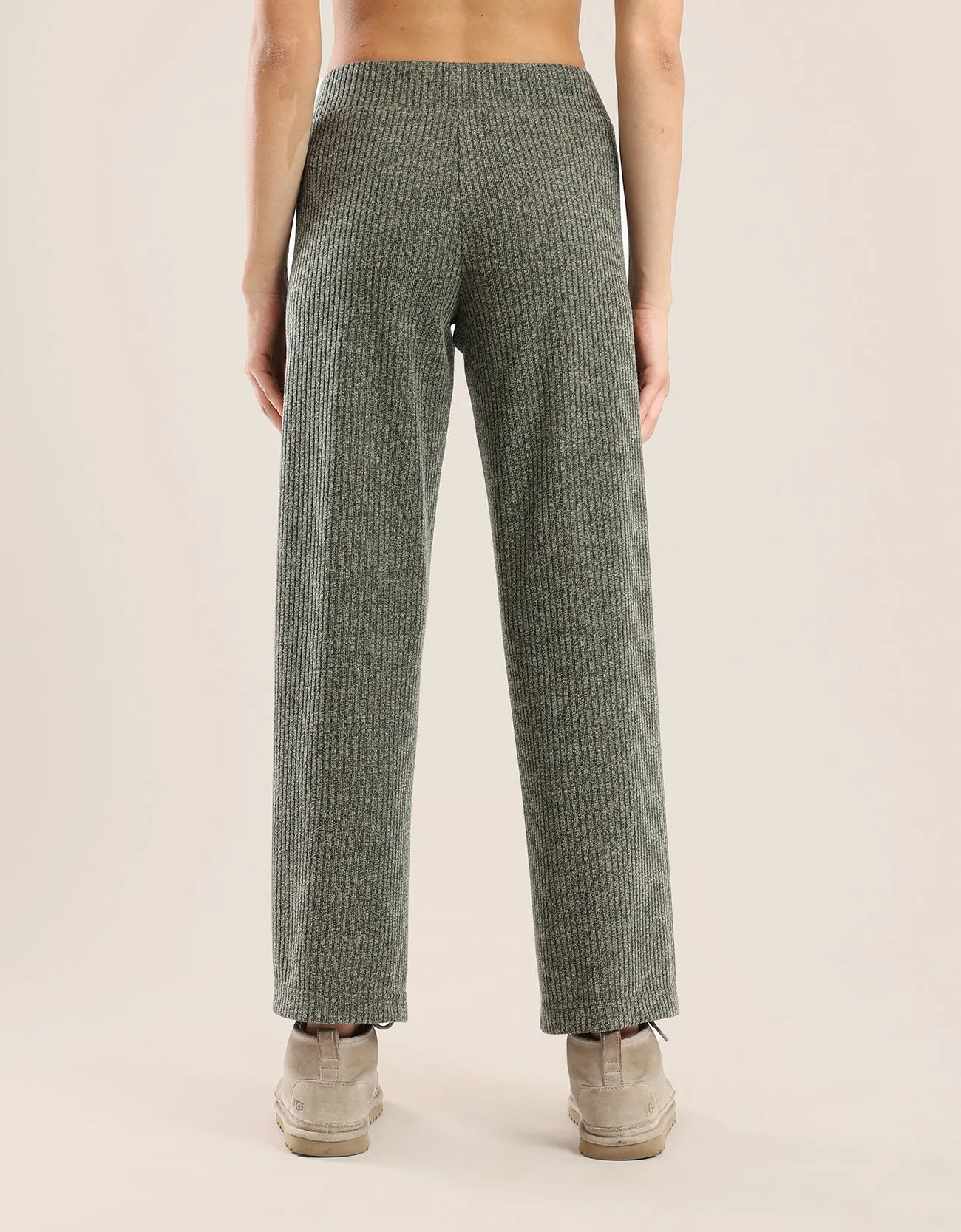 Straight leg pants in ribbed tricot