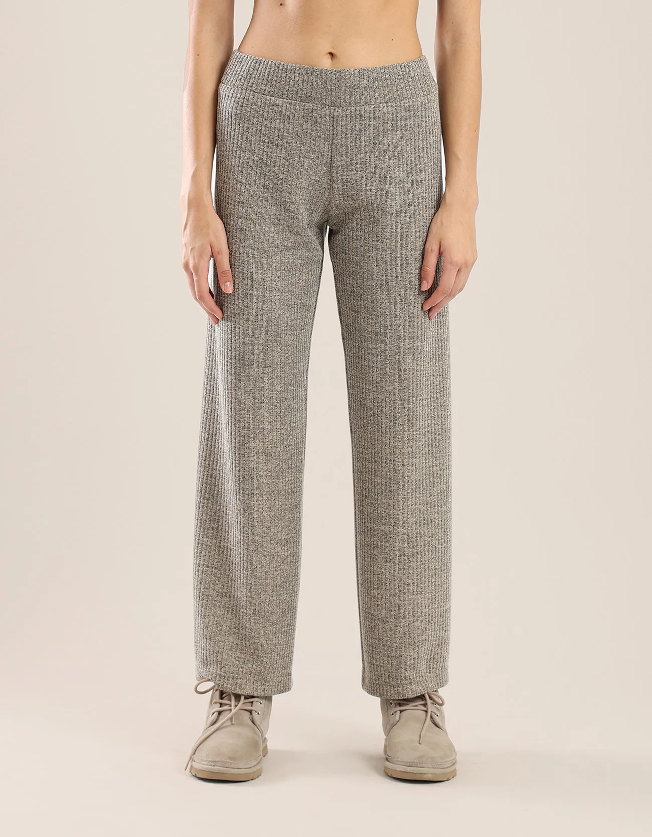 Straight leg pants in ribbed tricot
