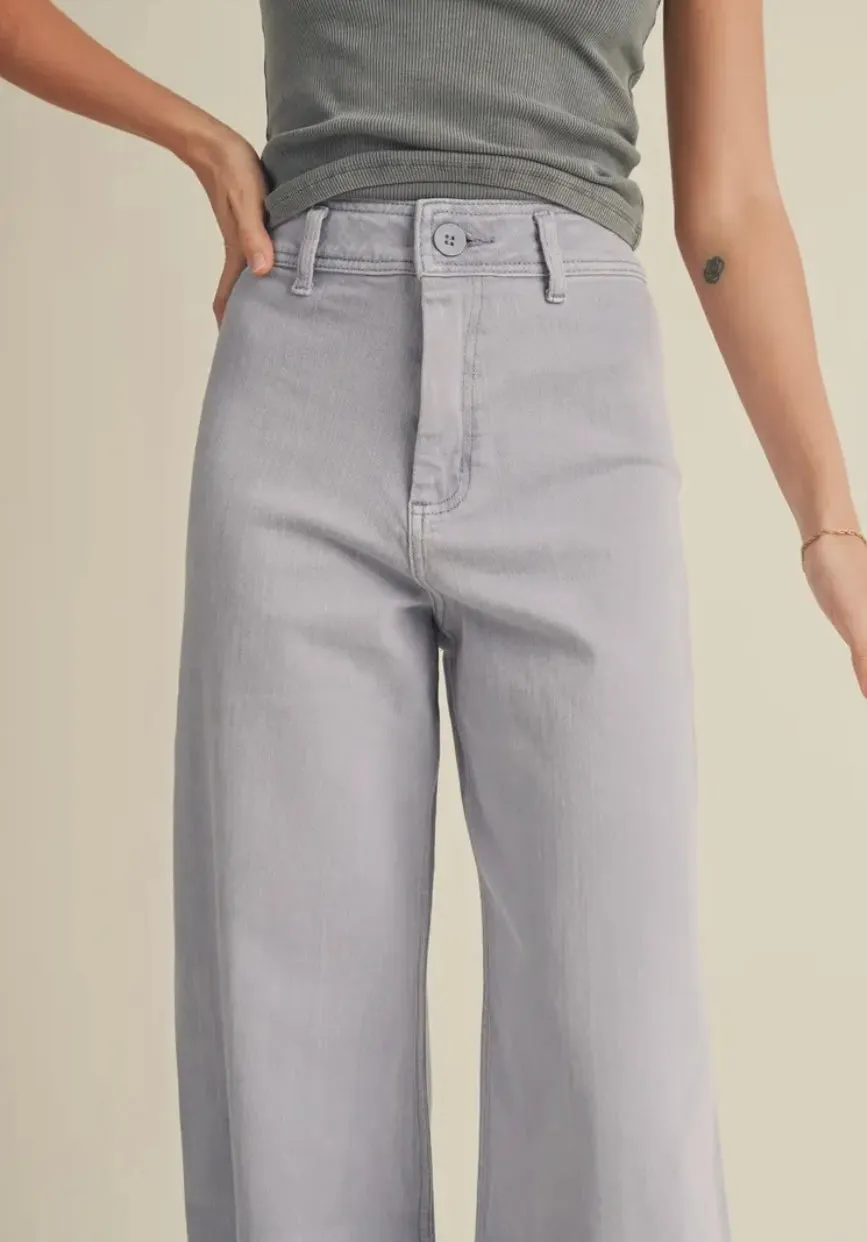 STRAIGHT WIDE LEG DENIM PANTS - FINAL SALE