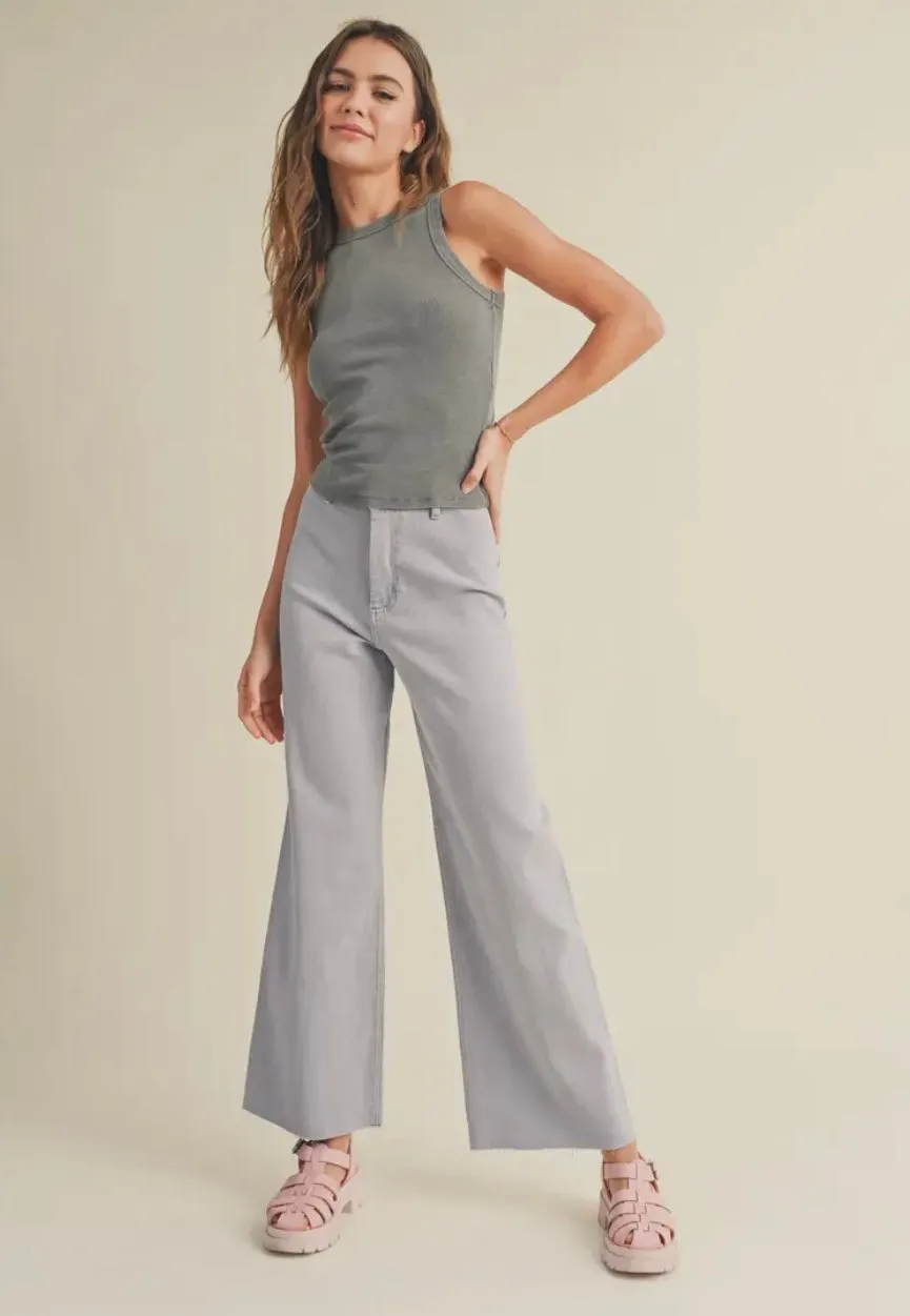 STRAIGHT WIDE LEG DENIM PANTS - FINAL SALE