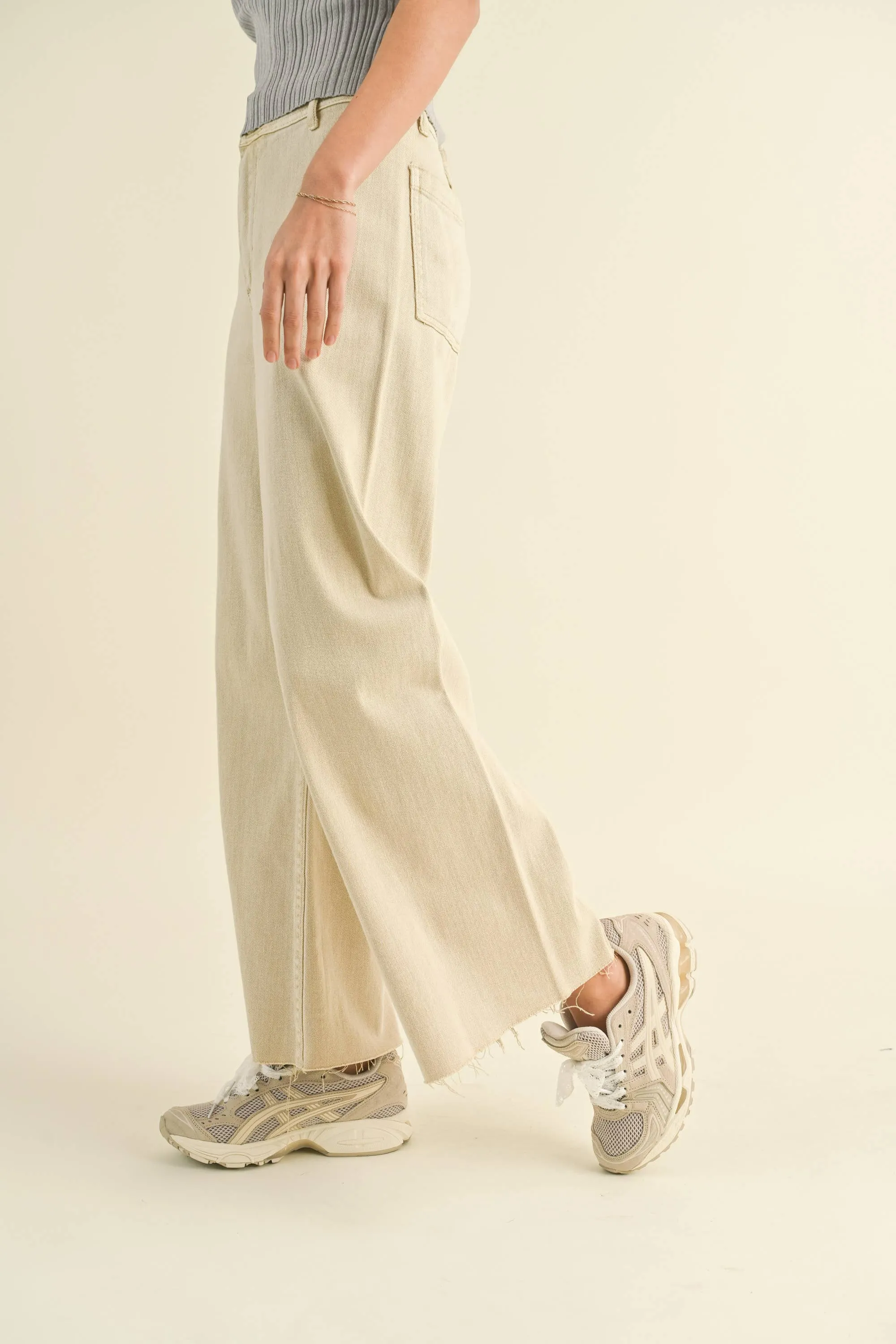 STRAIGHT WIDE LEG DENIM PANTS - FINAL SALE