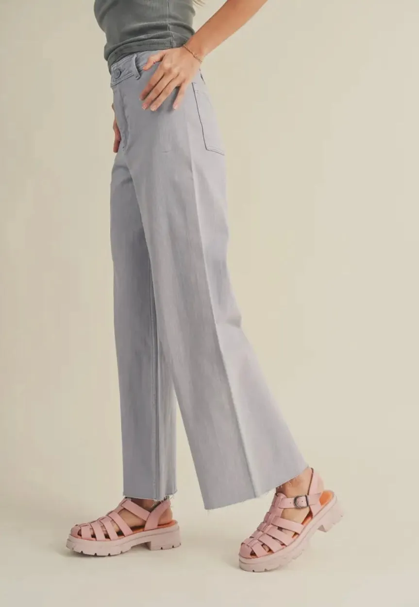 STRAIGHT WIDE LEG DENIM PANTS - FINAL SALE