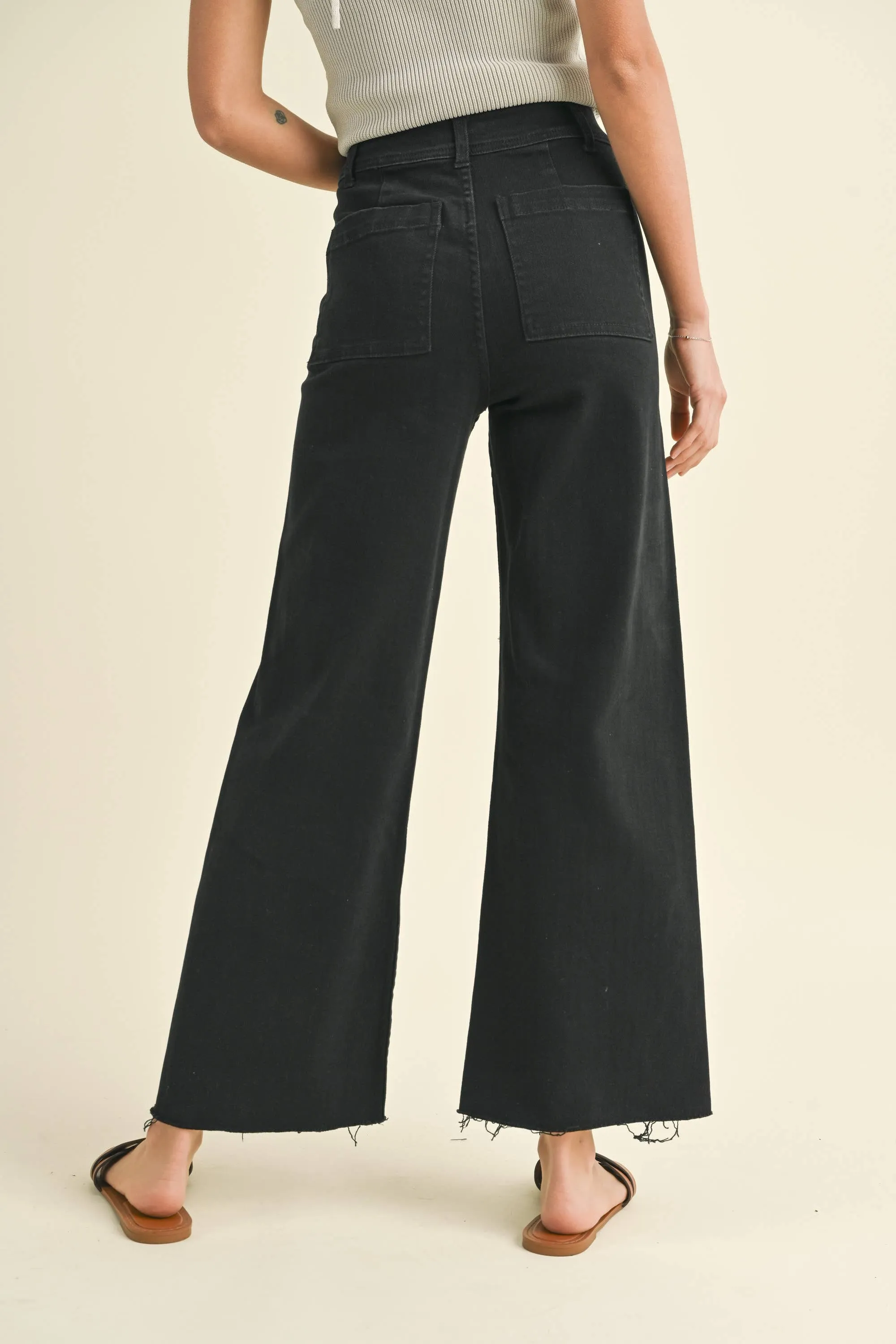 STRAIGHT WIDE LEG DENIM PANTS - FINAL SALE