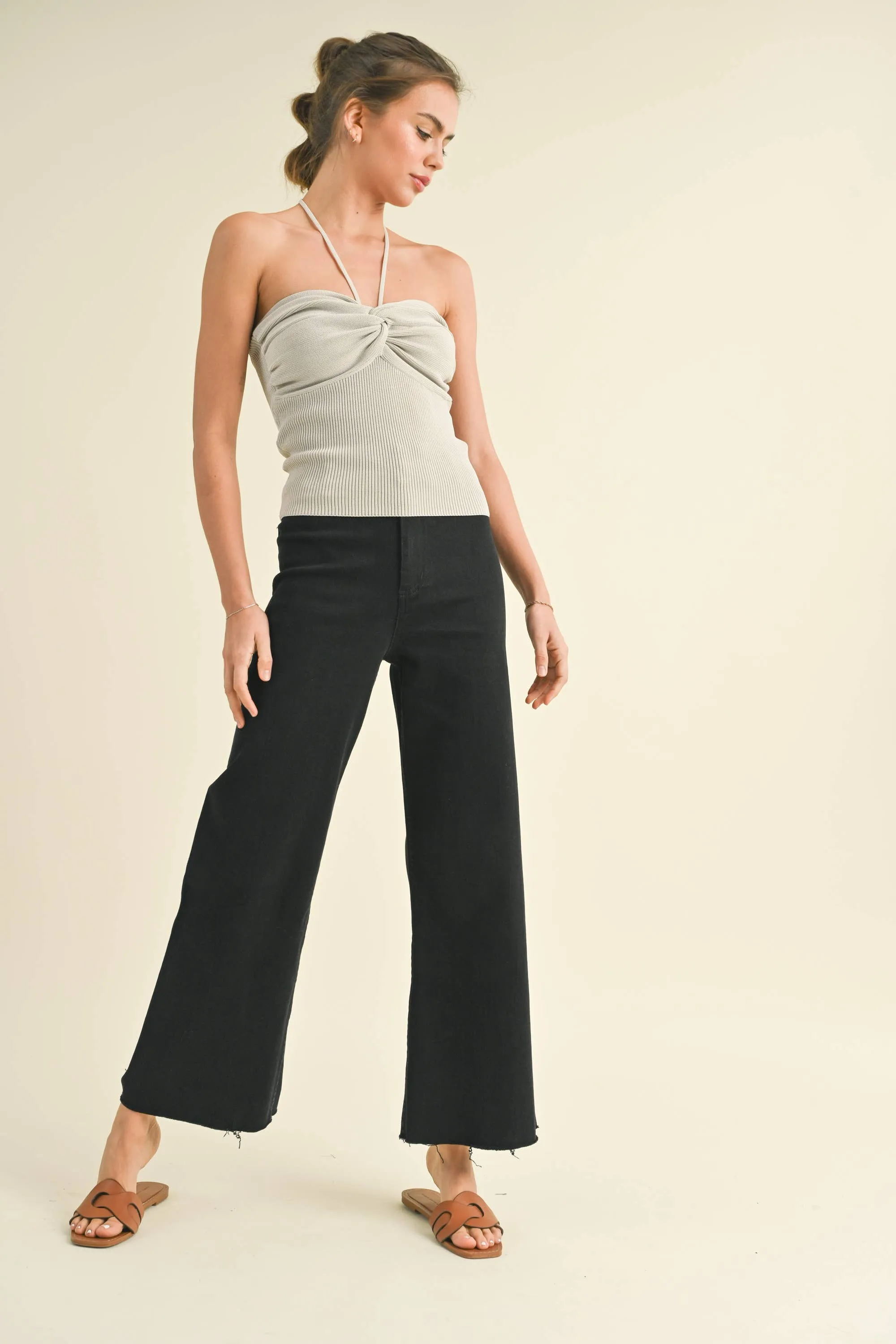STRAIGHT WIDE LEG DENIM PANTS - FINAL SALE