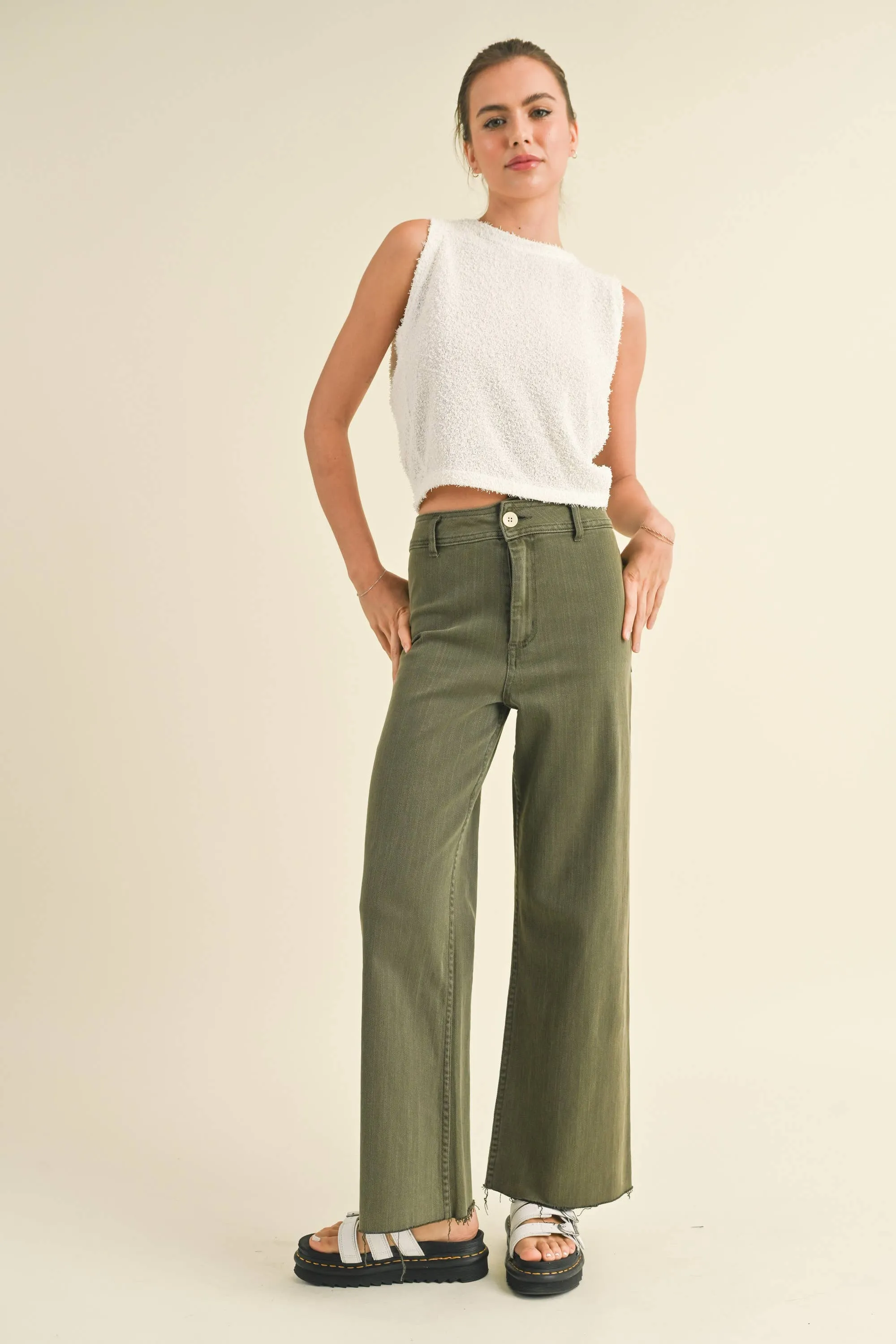 STRAIGHT WIDE LEG DENIM PANTS - FINAL SALE