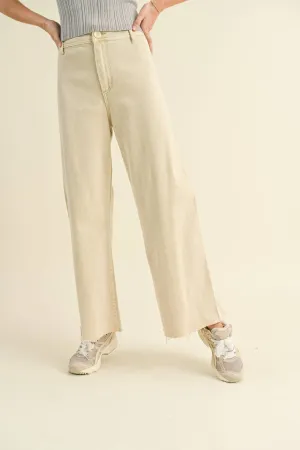 STRAIGHT WIDE LEG DENIM PANTS - FINAL SALE