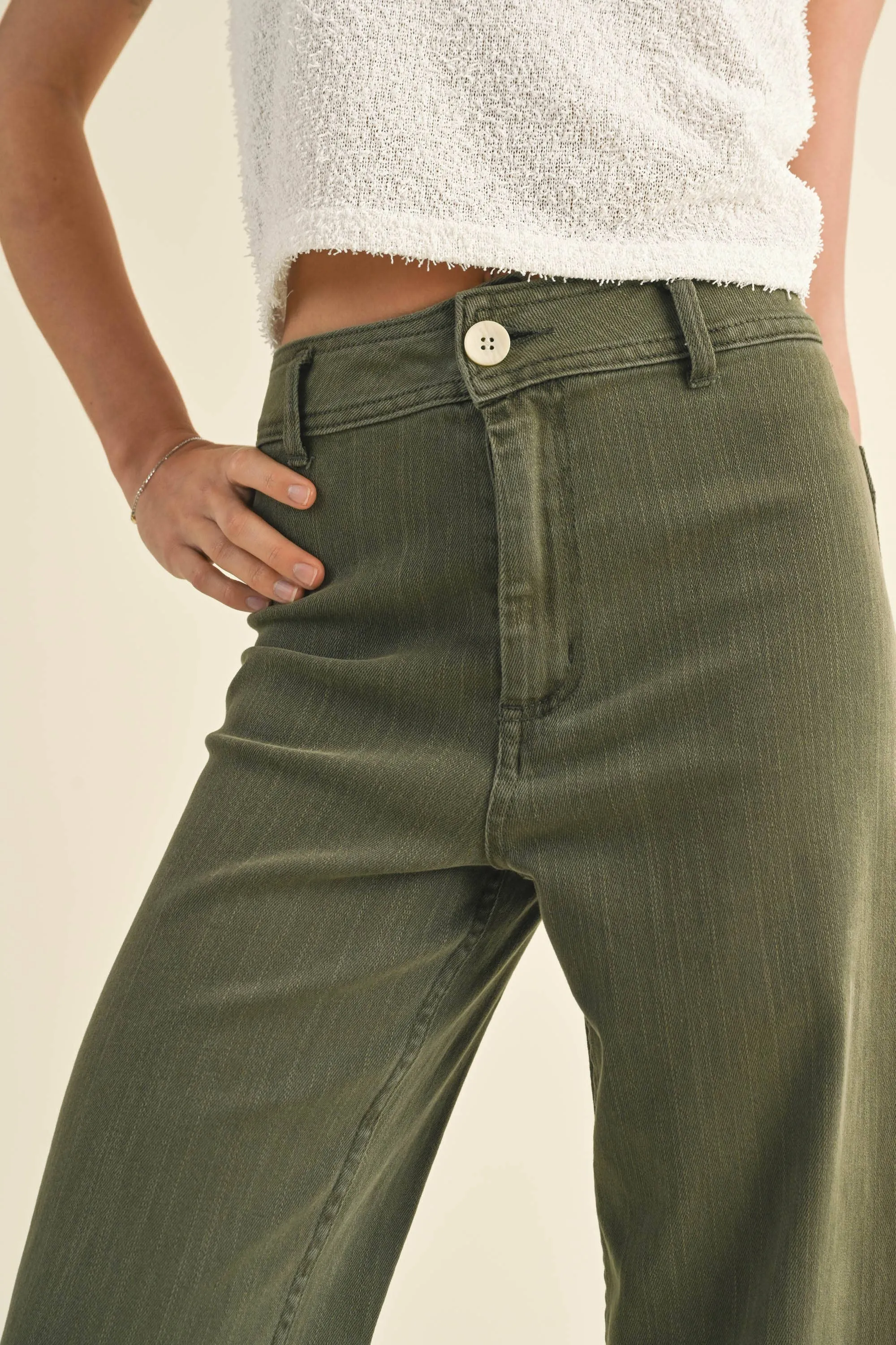 STRAIGHT WIDE LEG DENIM PANTS - FINAL SALE