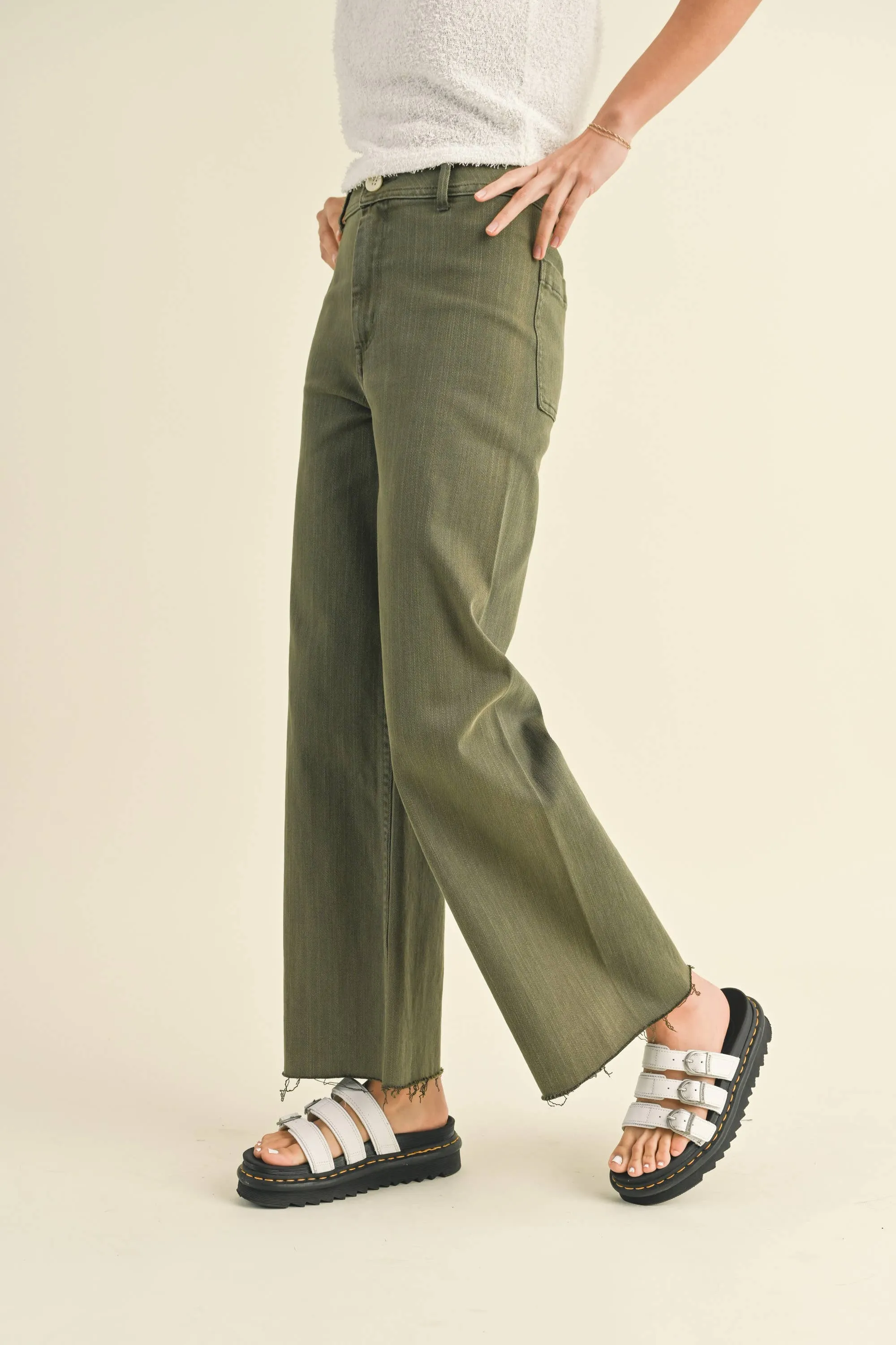 STRAIGHT WIDE LEG DENIM PANTS - FINAL SALE