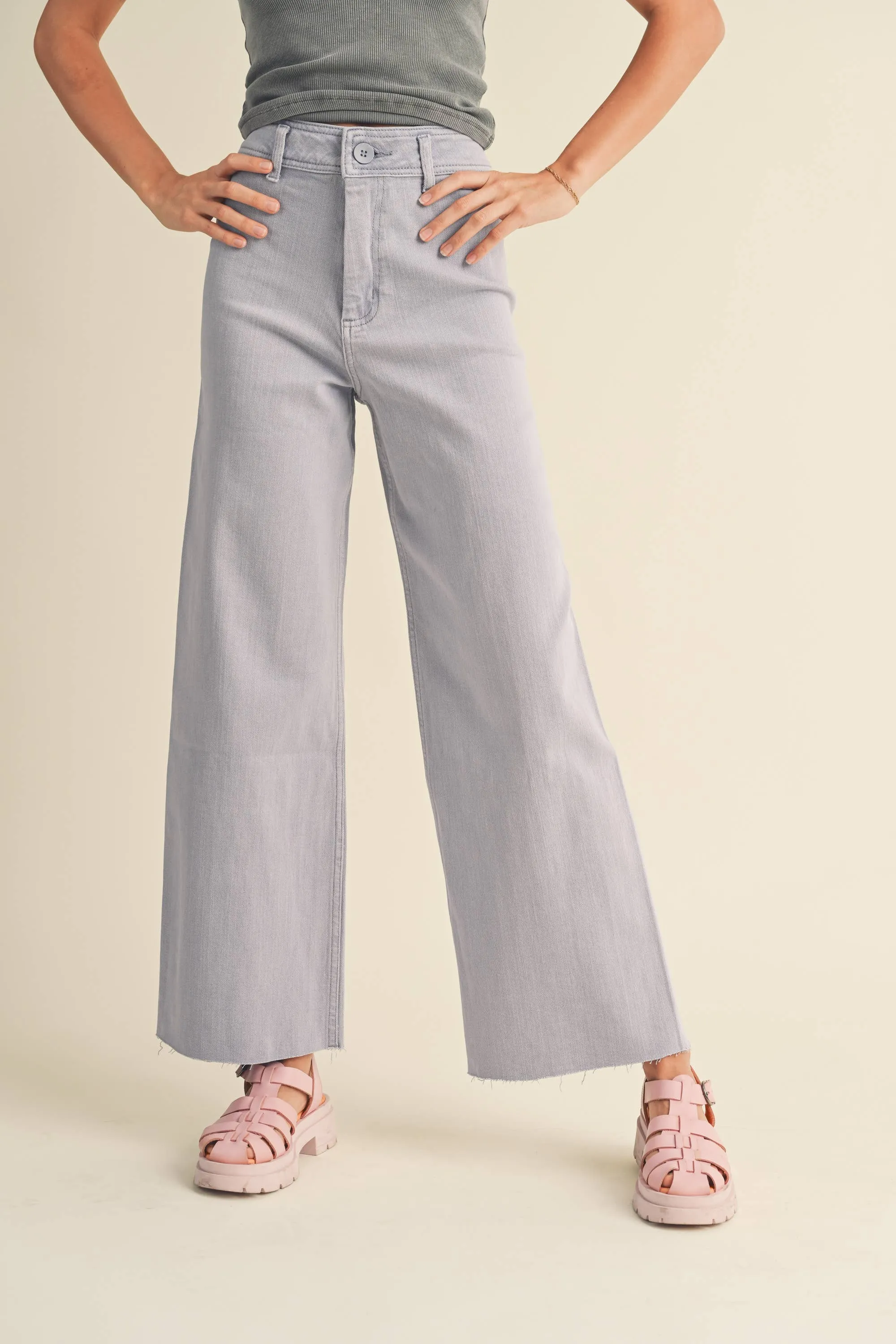 STRAIGHT WIDE LEG DENIM PANTS - FINAL SALE