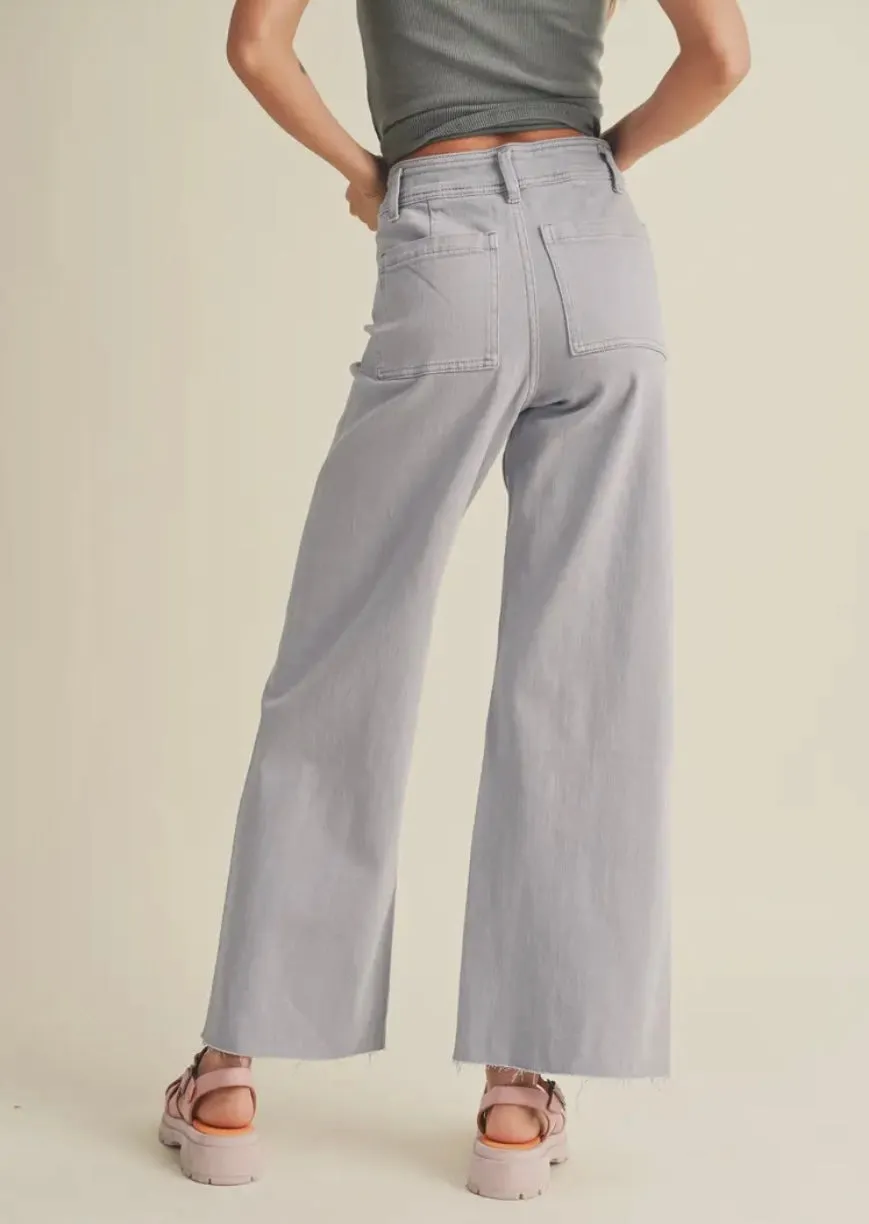 STRAIGHT WIDE LEG DENIM PANTS - FINAL SALE