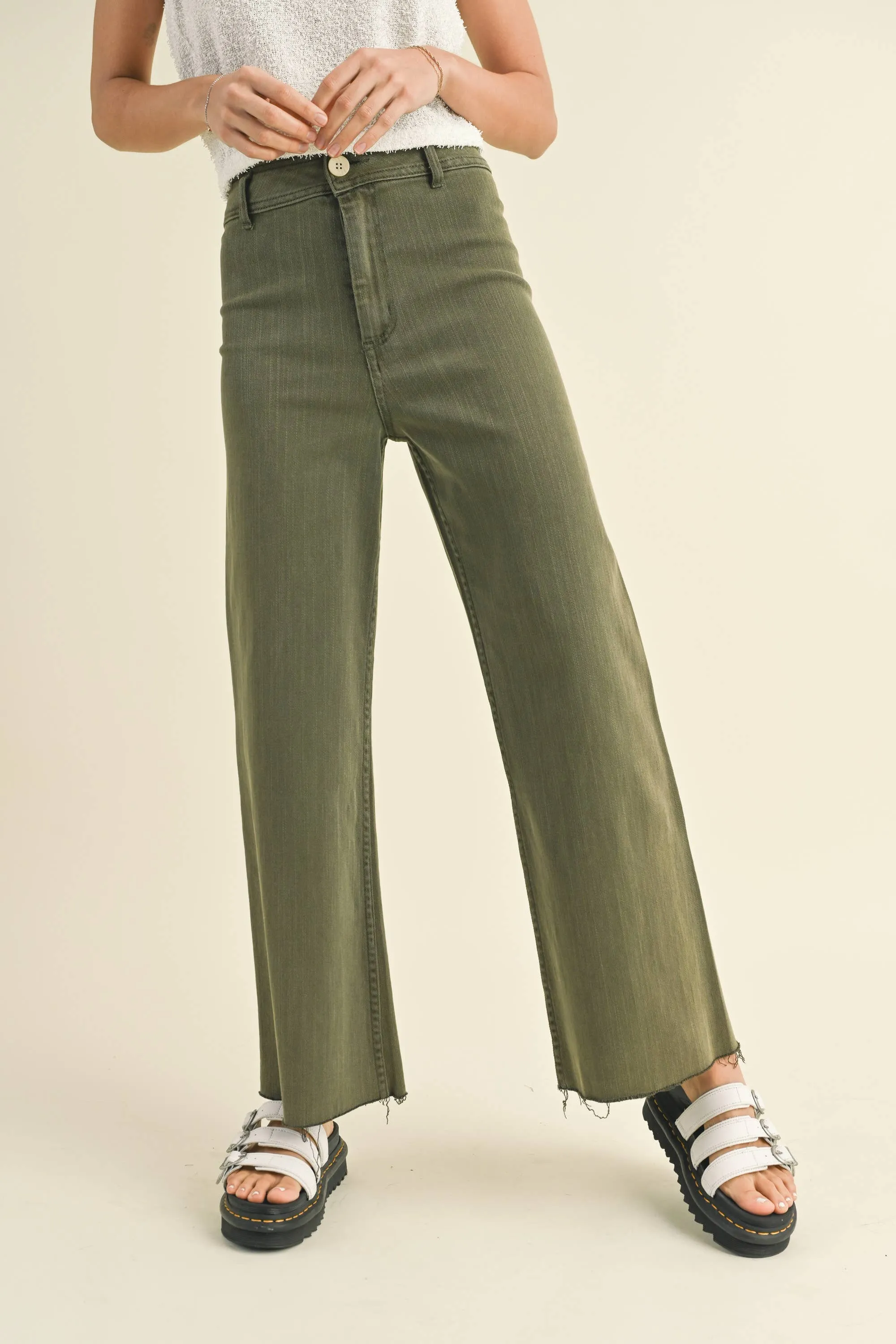 STRAIGHT WIDE LEG DENIM PANTS - FINAL SALE
