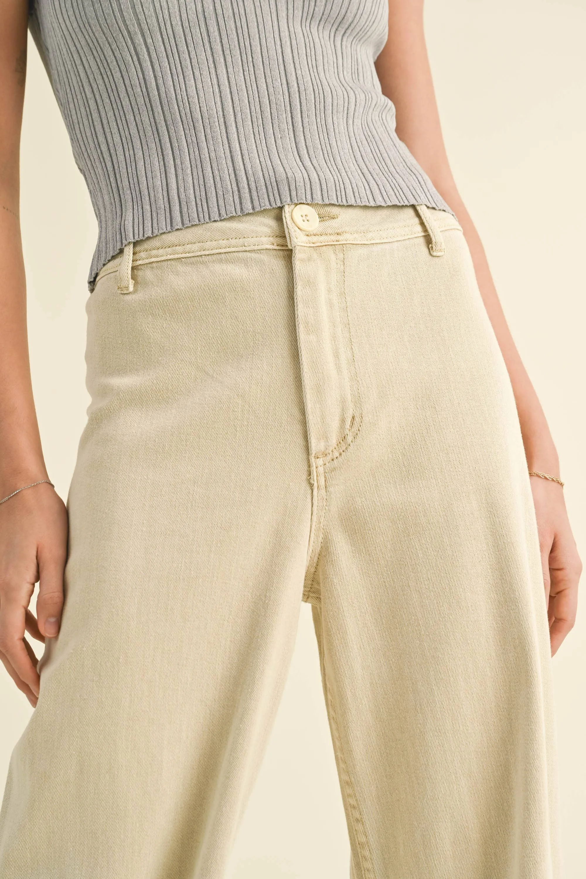 STRAIGHT WIDE LEG DENIM PANTS - FINAL SALE