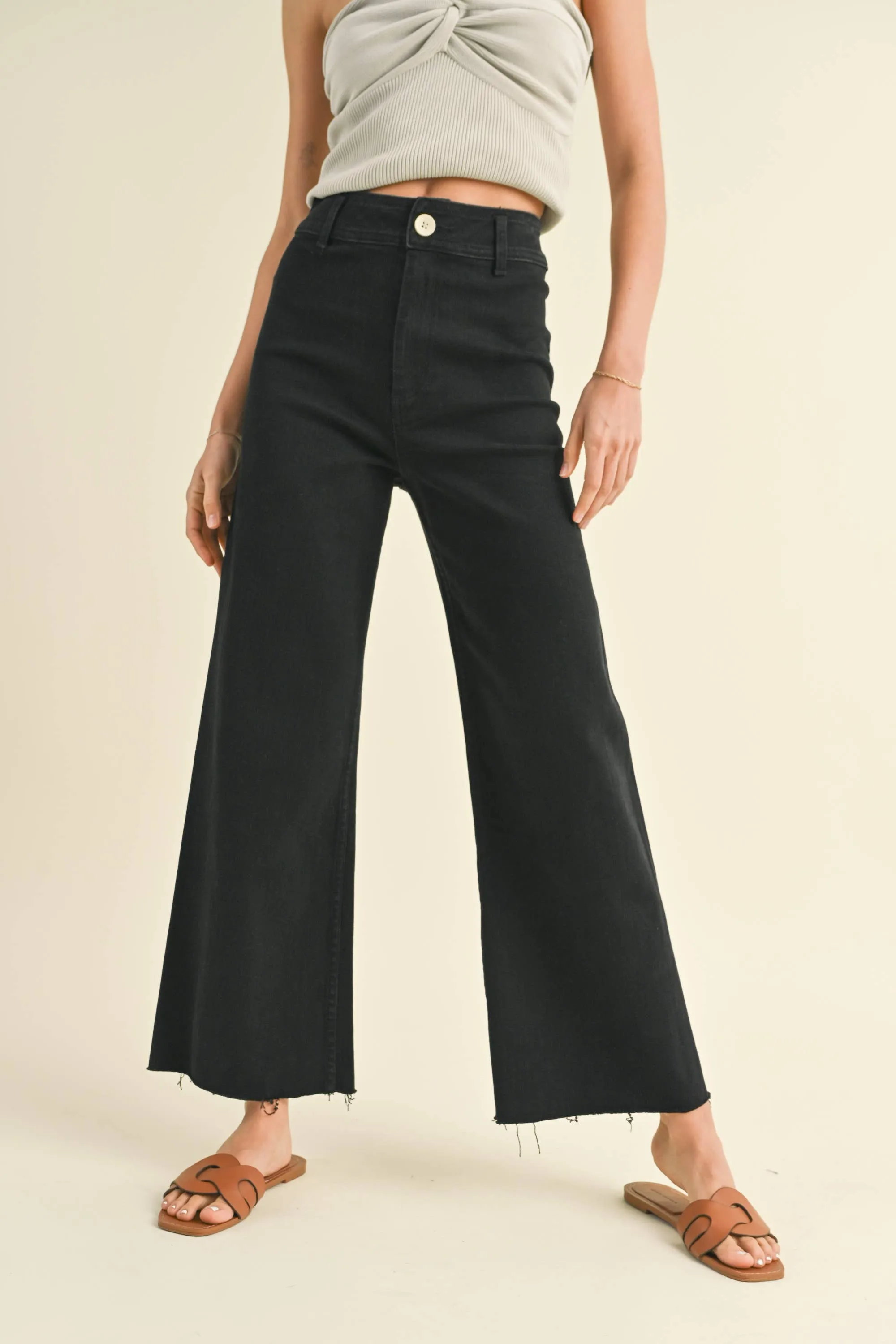 STRAIGHT WIDE LEG DENIM PANTS - FINAL SALE