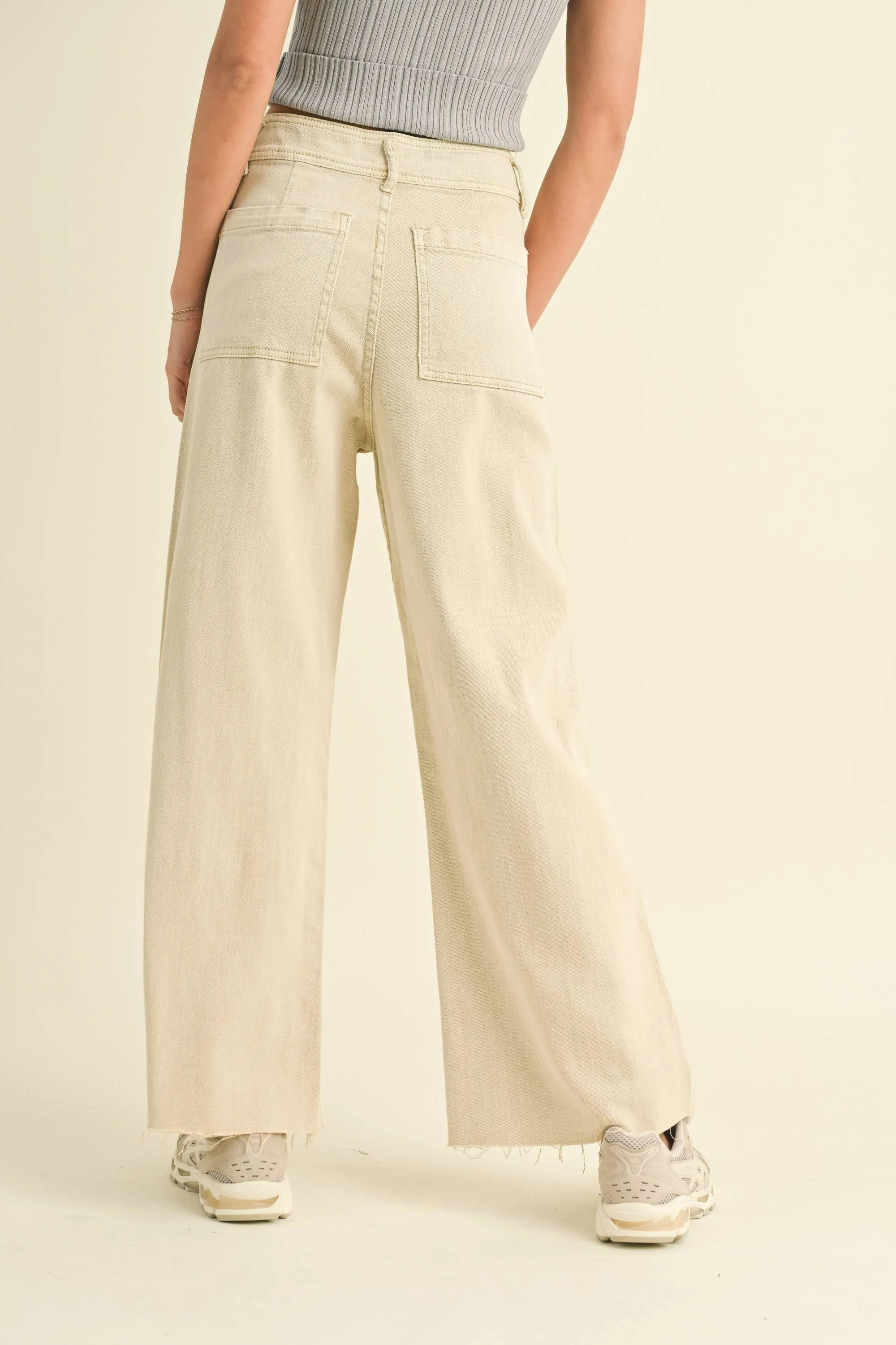 STRAIGHT WIDE LEG DENIM PANTS - FINAL SALE