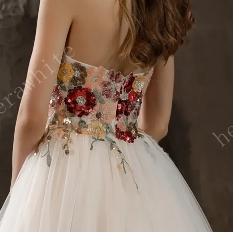 Strapless Princess A-Line Bridal Gown with Tulle Skirt
