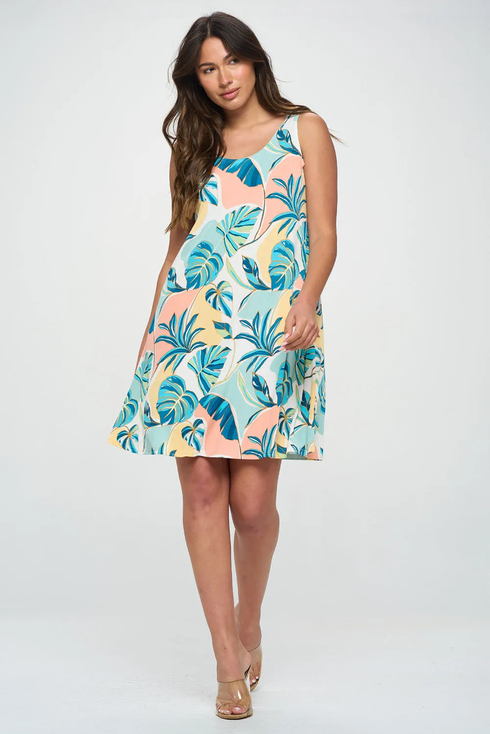 Stretchy Missy Tank Dress Print- 7003BN-TRP1-W390