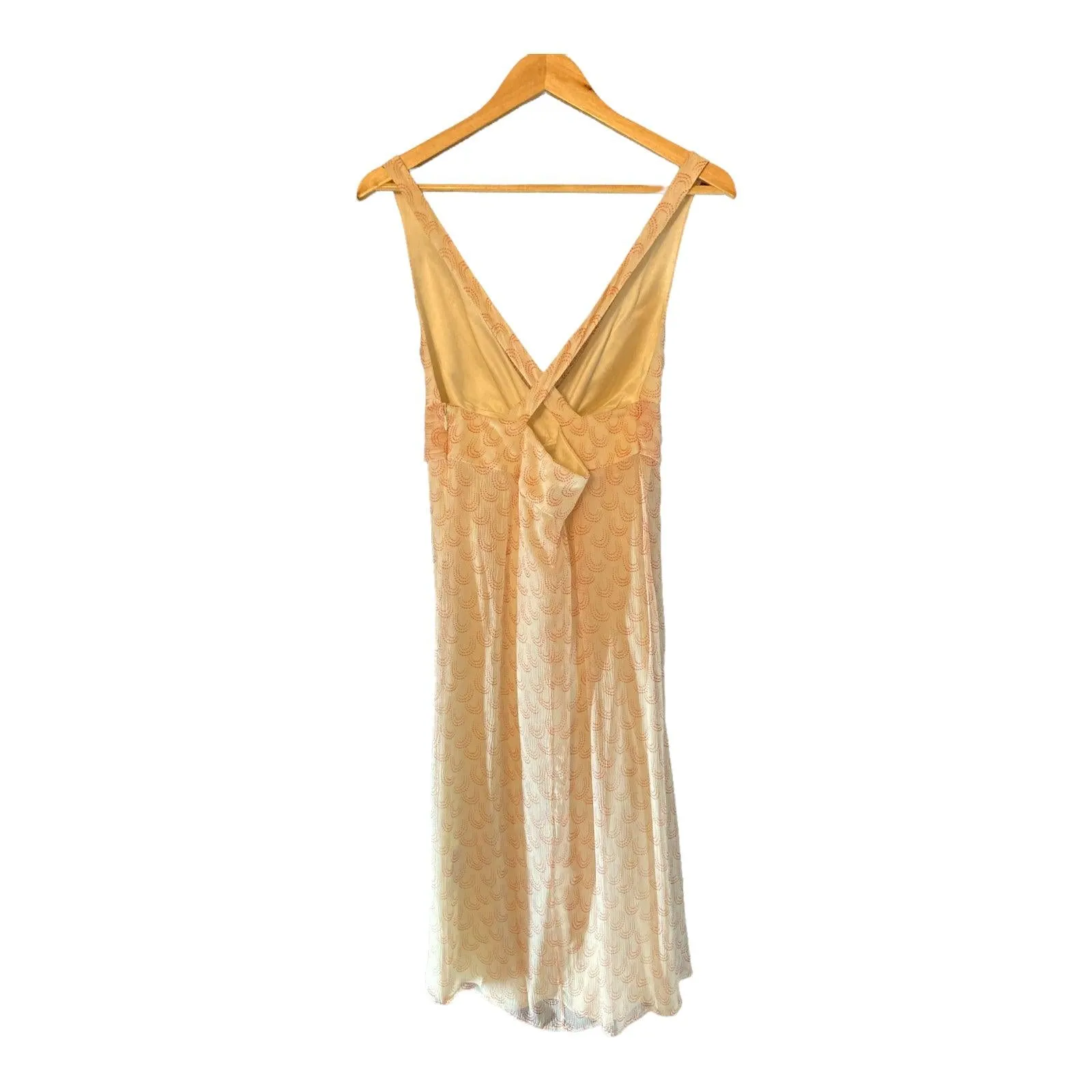 Temperley Silk Cream and Peach Sleeveless Dress UK Size 12