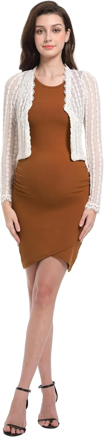V VOCNI Maternity Bodycon Dress Women's Sleeveless Tank Dress Short Casual Ruched Party Club Mini Maternity Dress