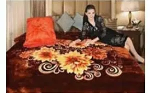 WINSTON HOME Ultra Soft Luxurious Embossed Very Warm Korean Mink Blankets Double Bed for Winters - (Multicolor, Pack of 1)