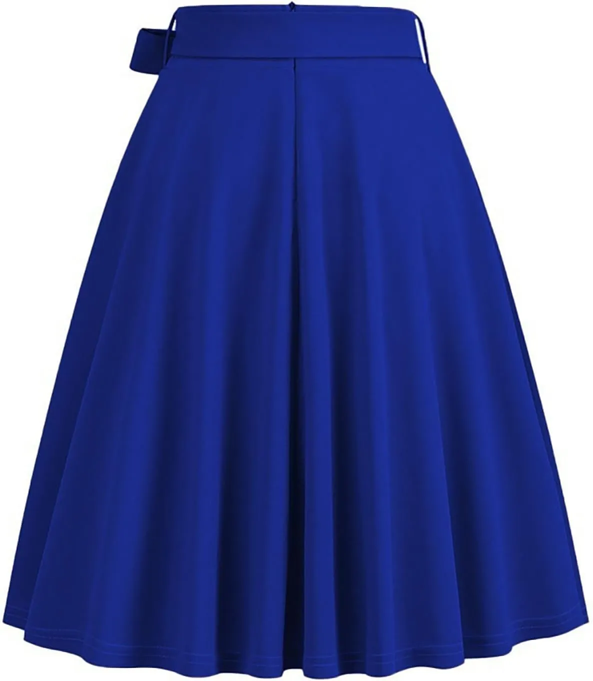 Women's A-Line Swing Vinage Skirts Bow Tie Front High Waist Skater Flared Midi Skirt Evening Gown Prom Skirt
