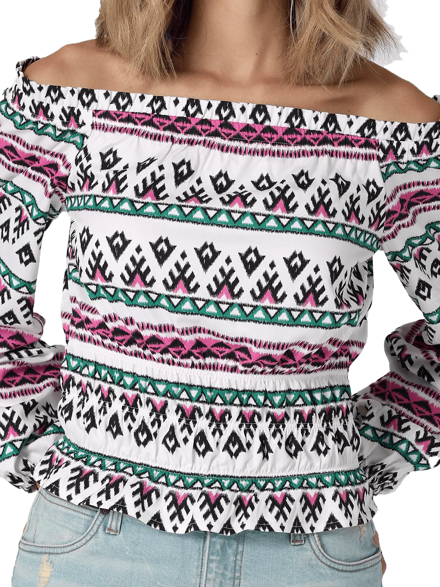 Wrangler Women's Off The Shoulder Smocked Top